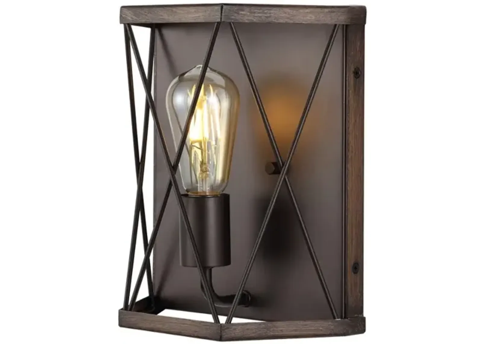 Liam 1-Light Rustic Farmhouse Iron LED Sconce