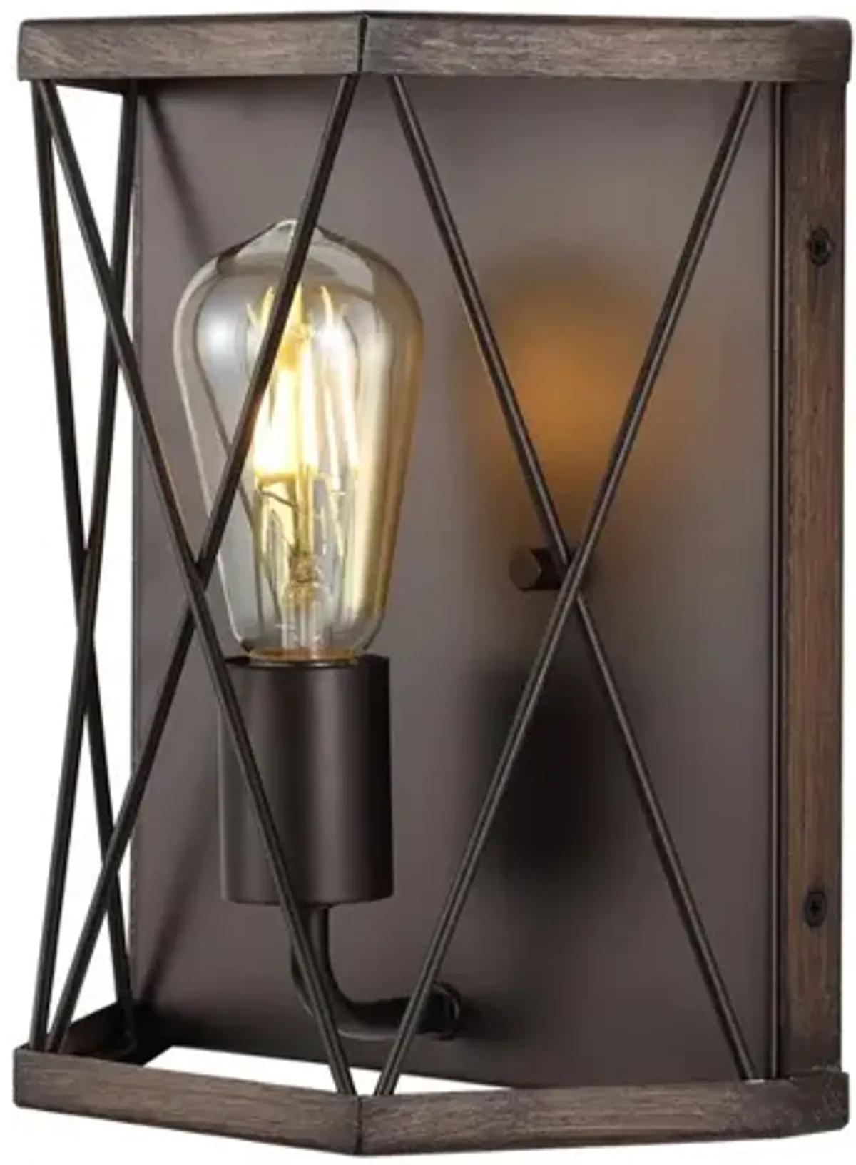 Liam 1-Light Rustic Farmhouse Iron LED Sconce