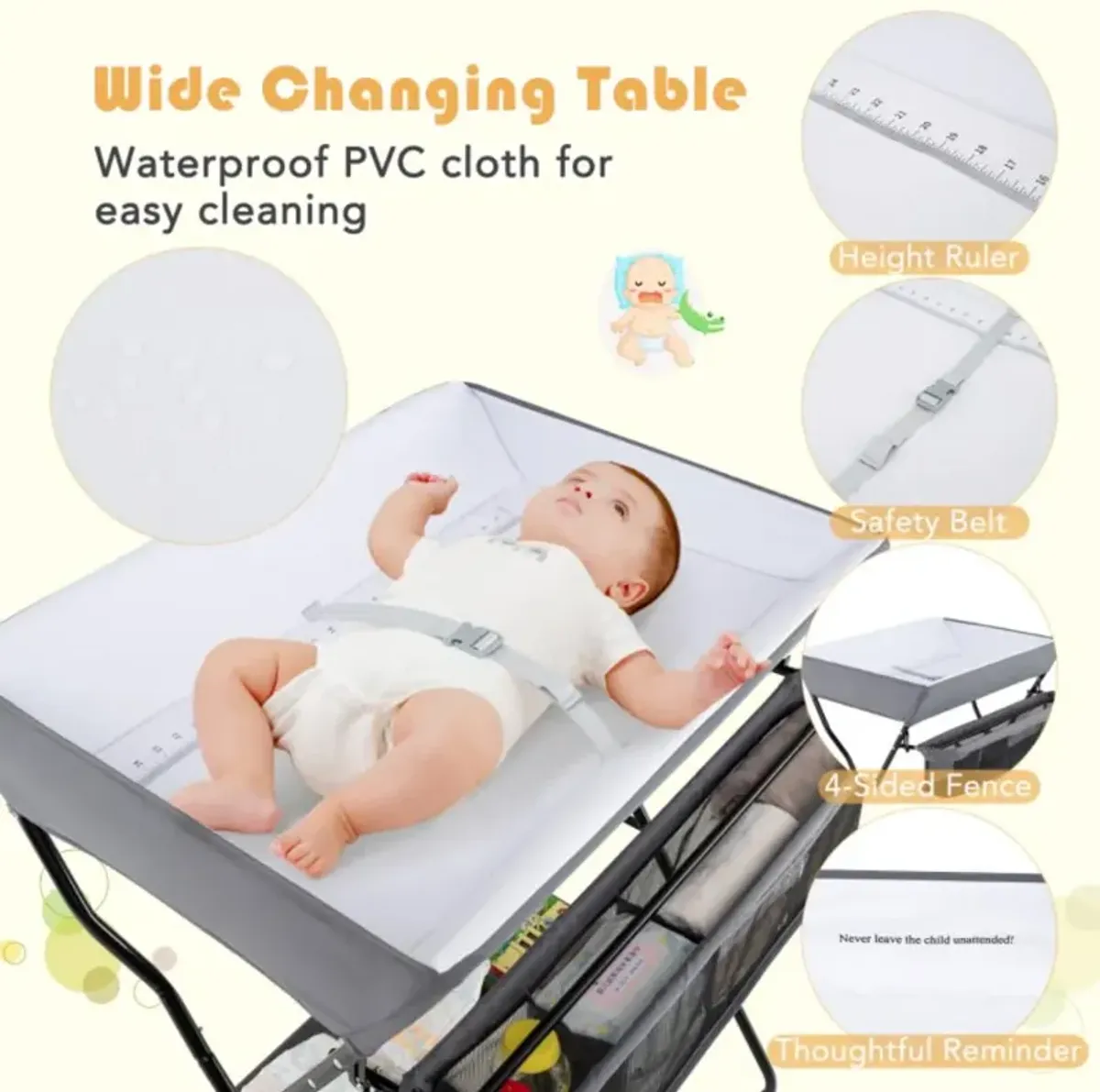 Hivvago Baby Storage Folding Diaper Changing Table