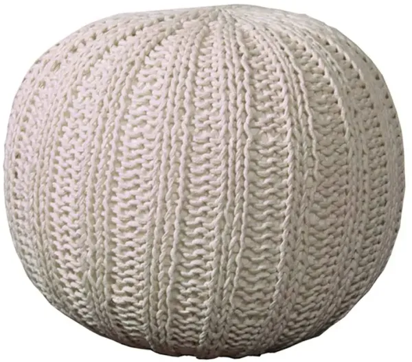 Stylish Round Pouf Ottoman – Soft Cotton Floor Cushion and Footrest