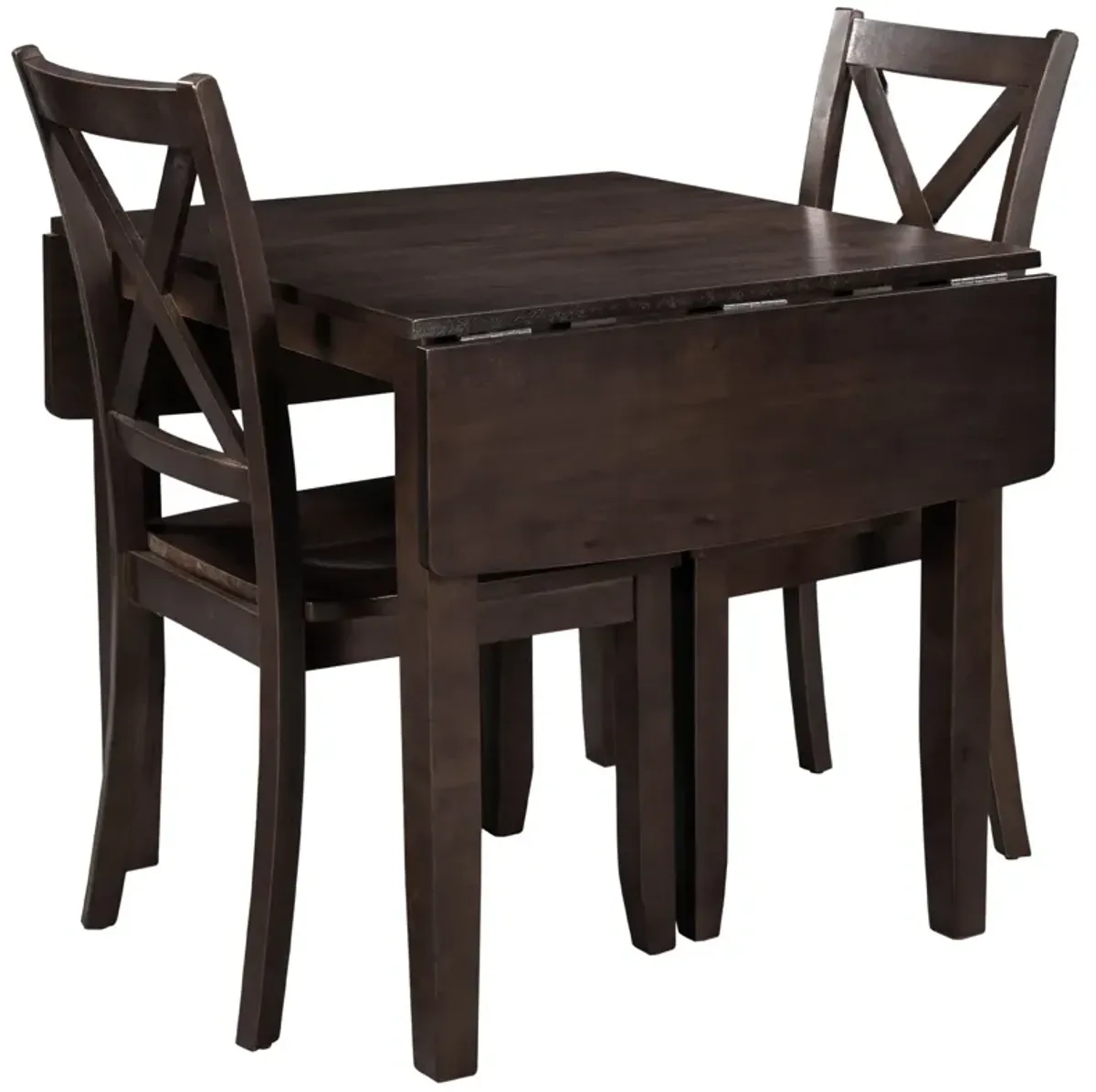 Merax 3-Piece Wood Drop Leaf Extendable Dining Table Set