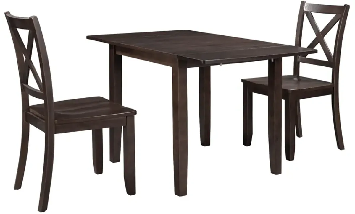 Merax 3-Piece Wood Drop Leaf Extendable Dining Table Set