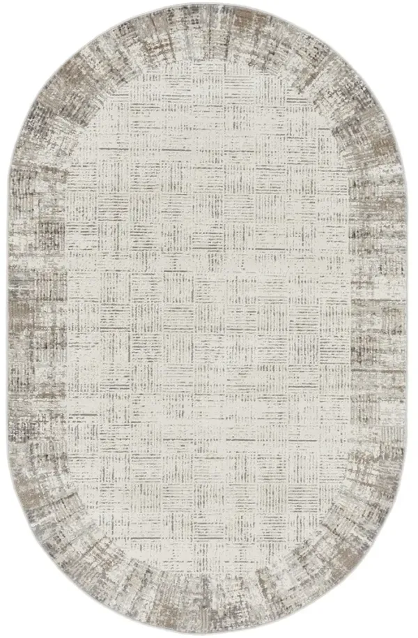 Elation ETN05 Ivory/Gray 5'3" x 7'3" Rug