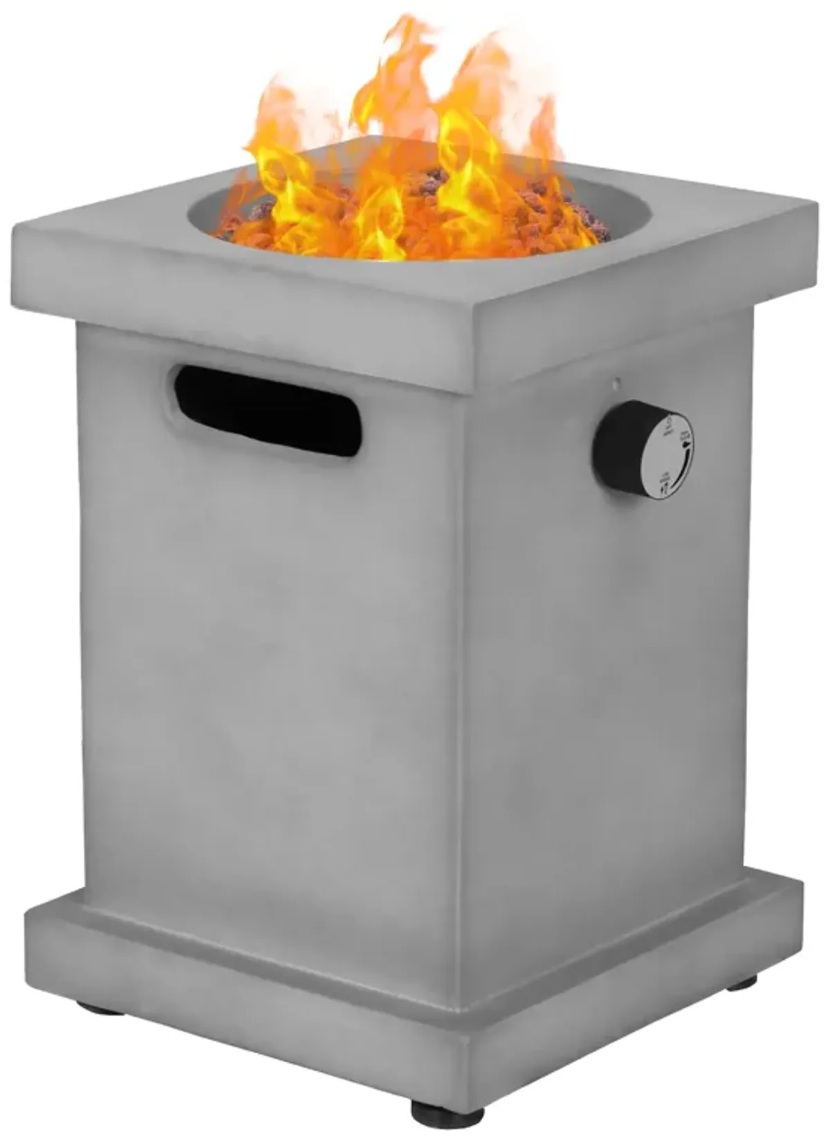 MONDAWE 14" Portable Square Fire Pit 10,000 BTU, Gray