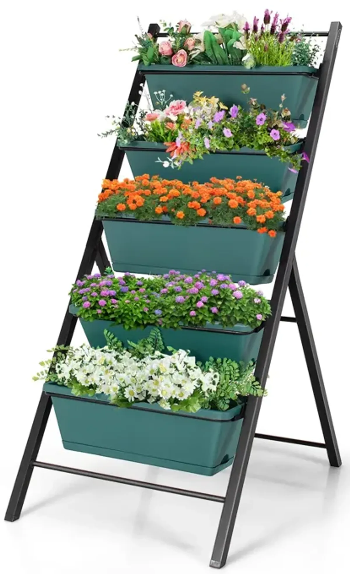 5-tier Vertical Garden Planter Box Elevated Raised Bed with 5 Container