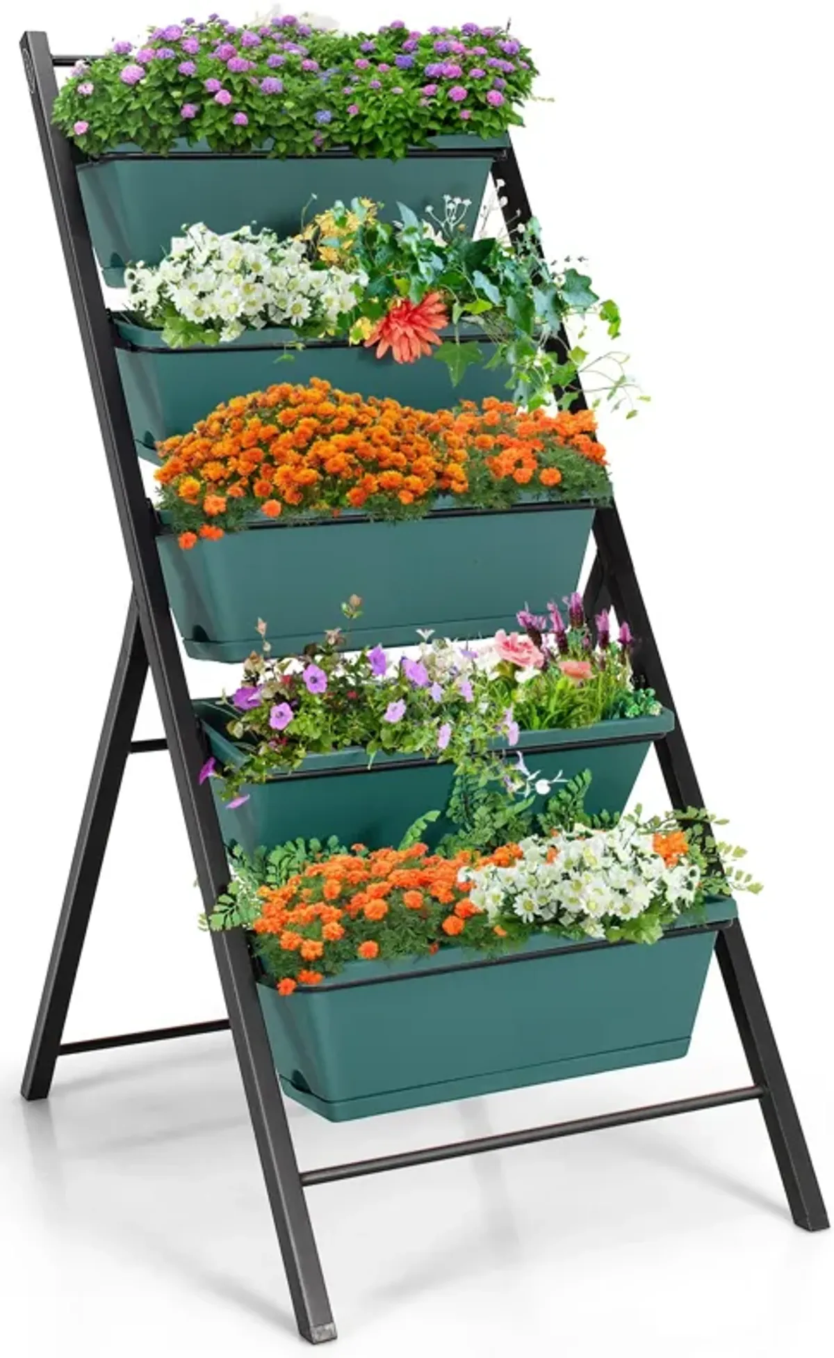 5-tier Vertical Garden Planter Box Elevated Raised Bed with 5 Container