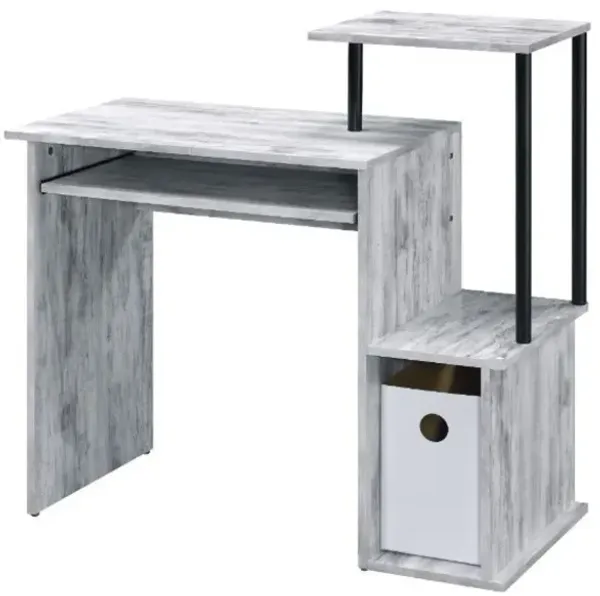 Lyphre Computer Desk, White & Black Finish 92762