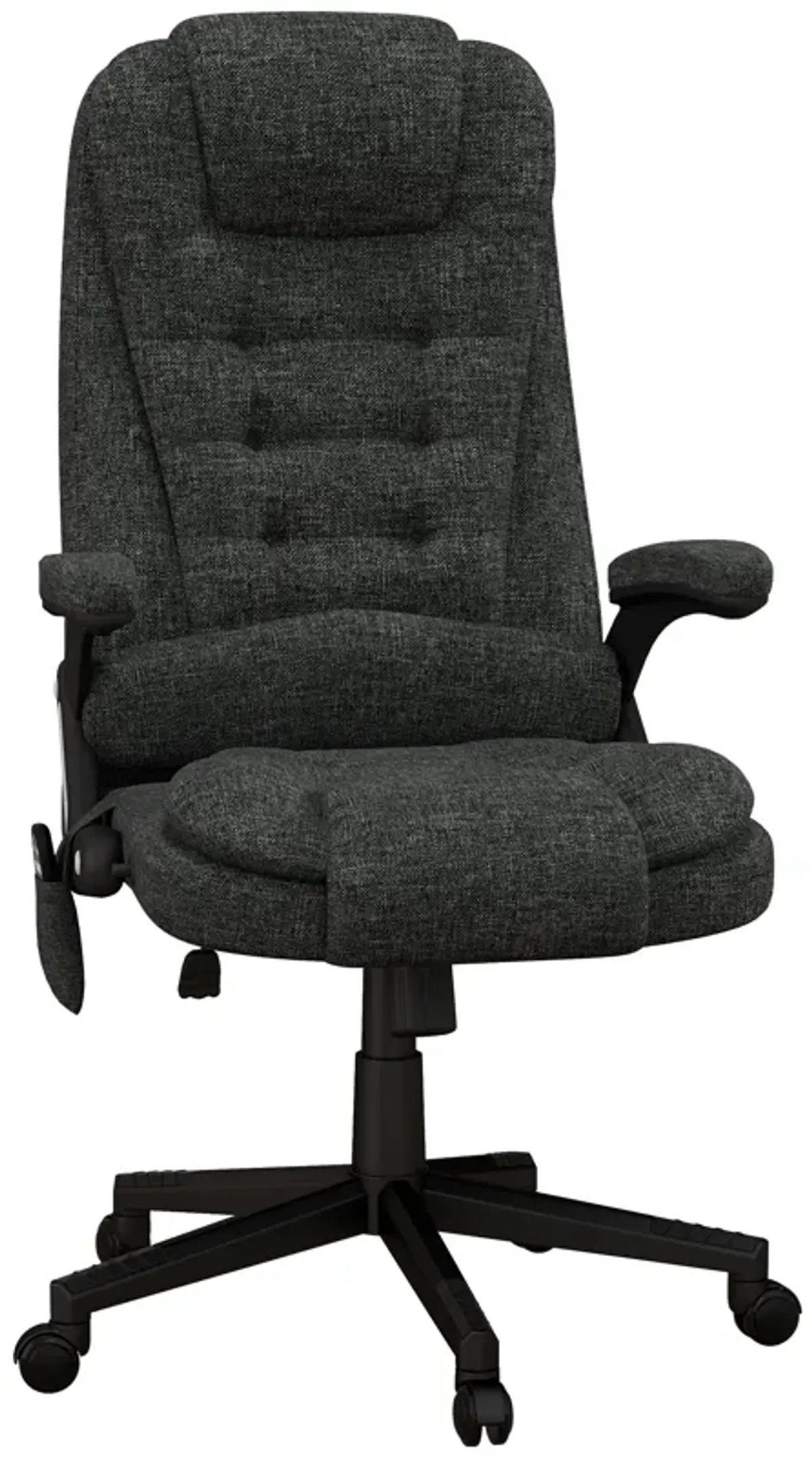 Heated Massage Office Chair: 6 Vibration Points, High Back, Gray