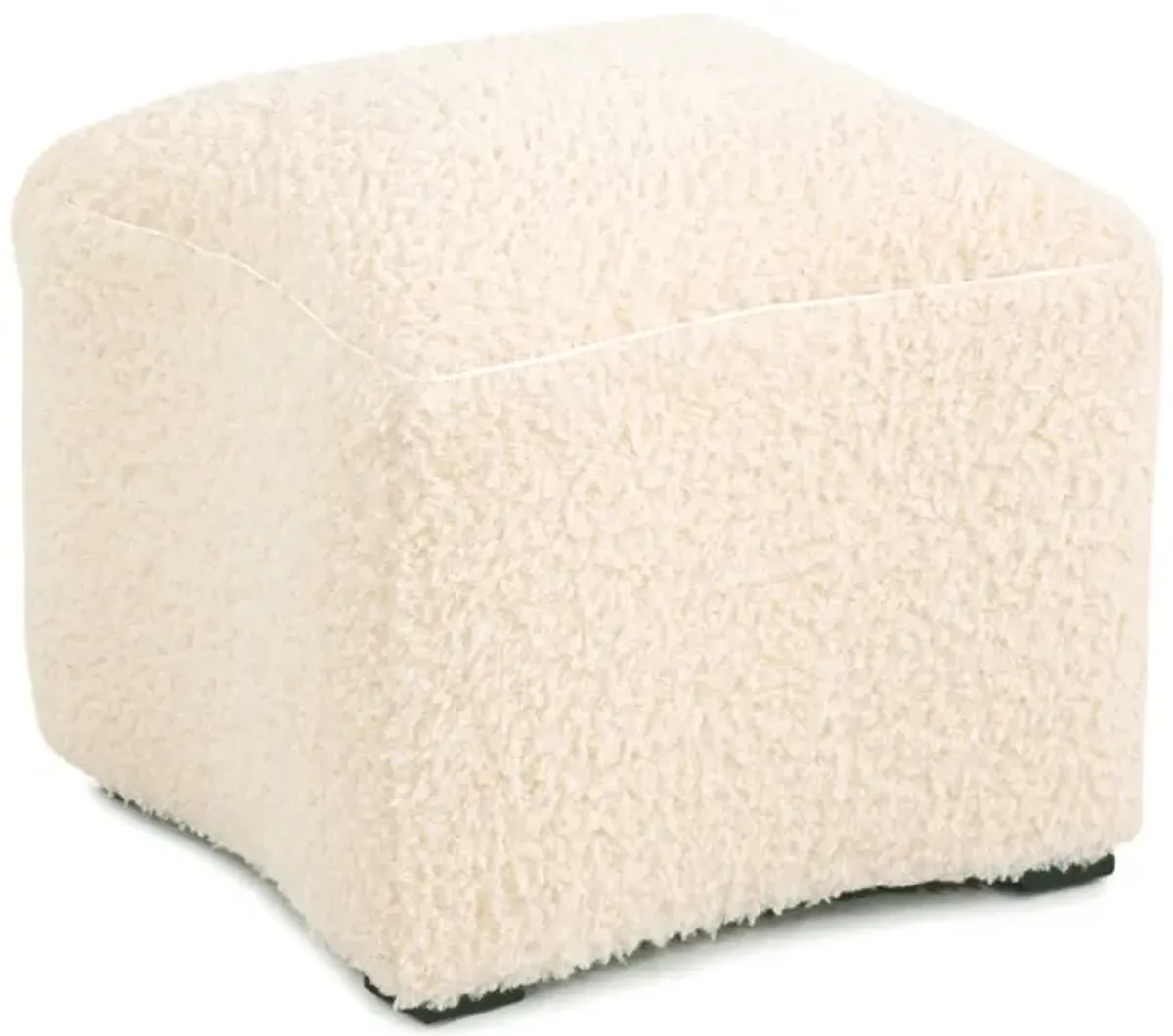 Curved Cream Ottoman