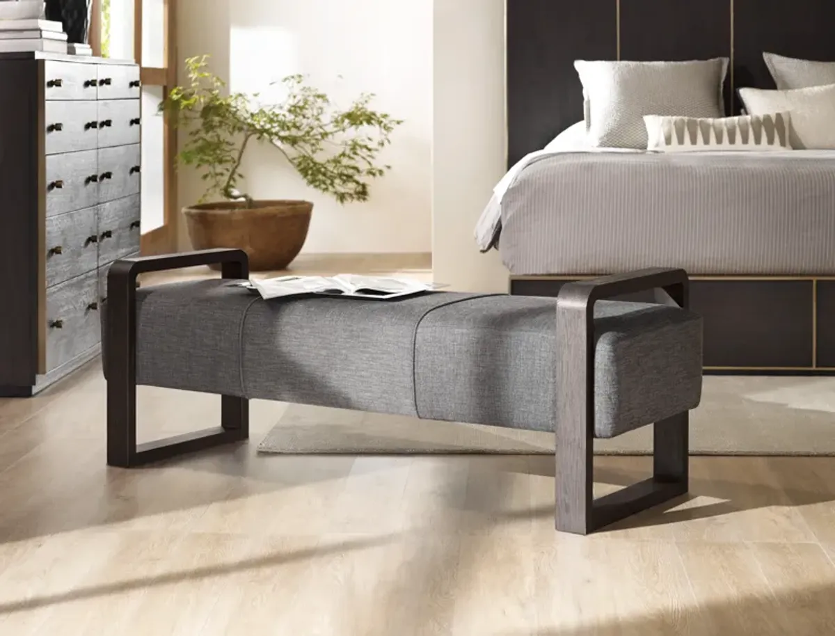 Curata Upholstered Bench In Dark Wood