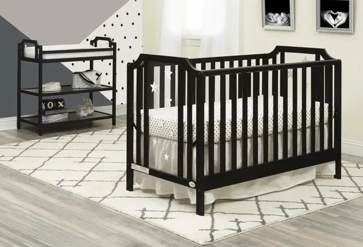 Suite Bebe Celeste Acrylic 3-in-1 Convertible Island Crib Black