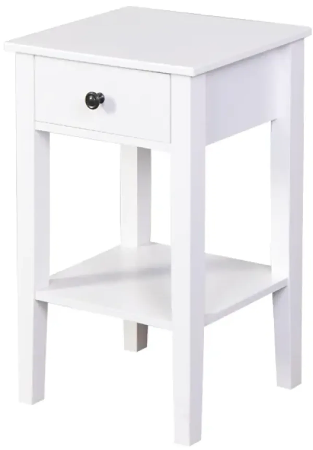 White Bathroom Floor-standing Storage Table with a Drawer