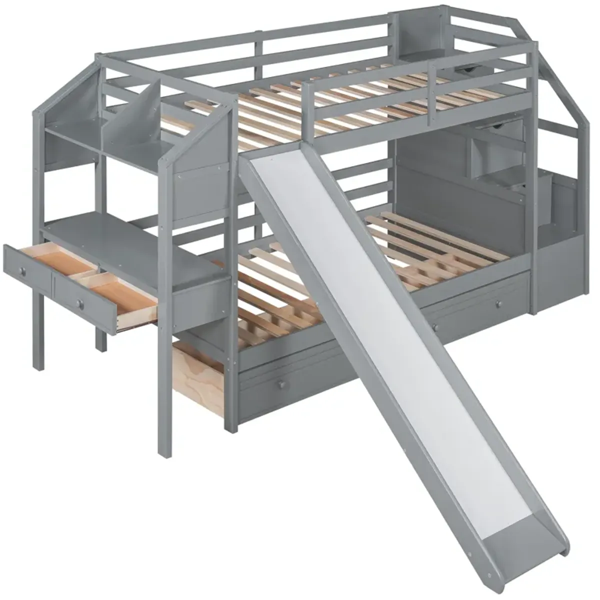 Merax Bunk Bed with Storage Staircase and Drawers