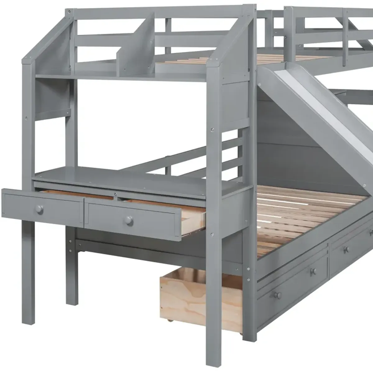 Merax Bunk Bed with Storage Staircase and Drawers