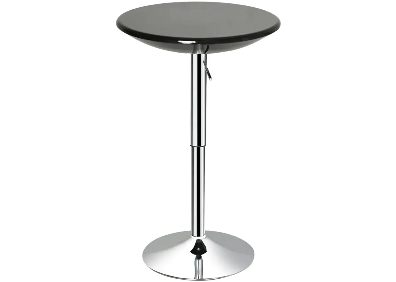 Black/Silver Bistro: 24.5" Round Adjustable Height Bar Table