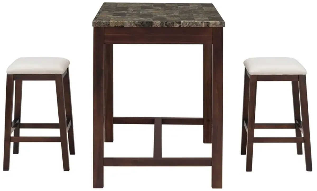 Merax 3-Piece Modern  Versatile Bar Table Stools Dining Set