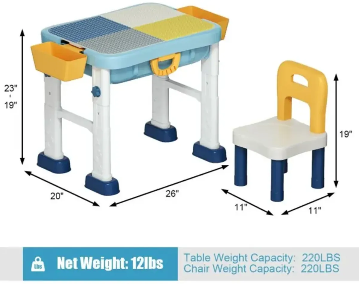 Hivvago 6-in-1 Kids Activity Table Set with Chair