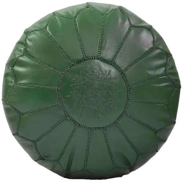 Handmade Moroccan Ottoman, Genuine Leather Pouf
