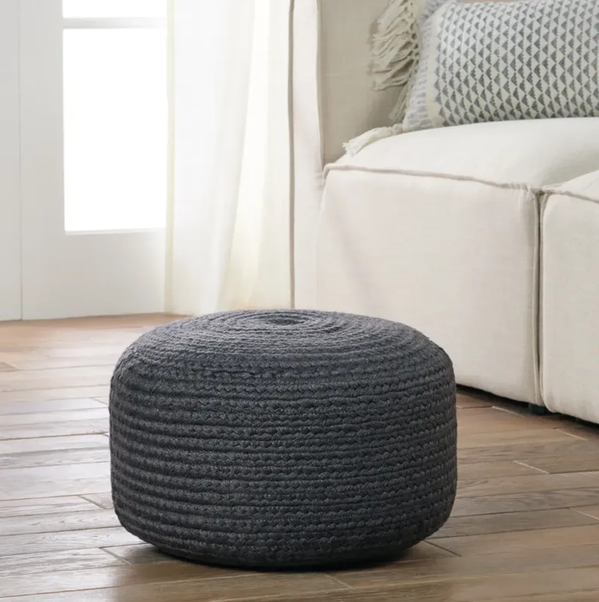 Saba Solar Pouf in Castlerock