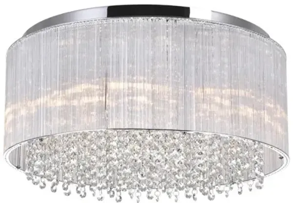 CWI Lighting Spring Morning 9 Light Drum Shade Flush Mount With Chrome Finish