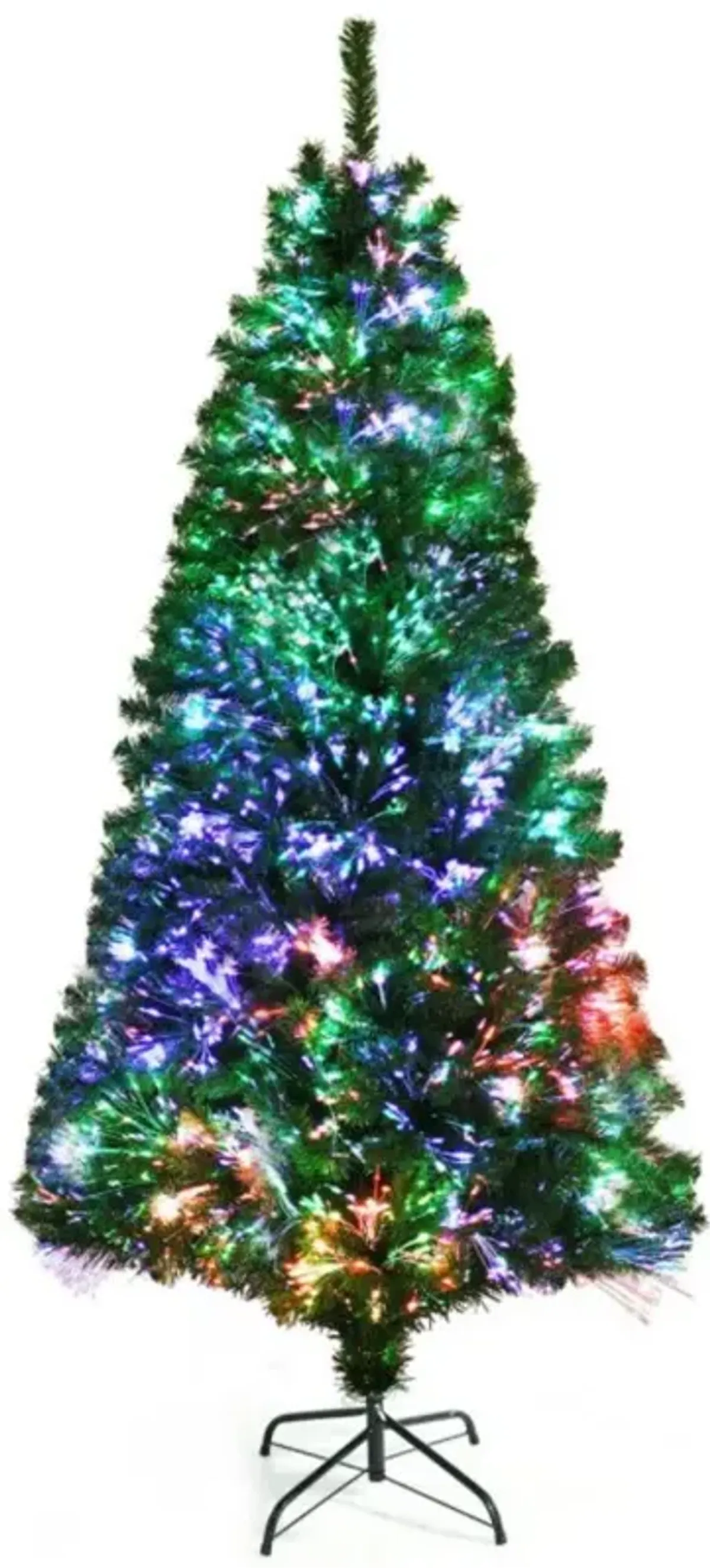 Pre-lit Multi-Colored Fiber Optic Spruce Artificial Christmas Tree