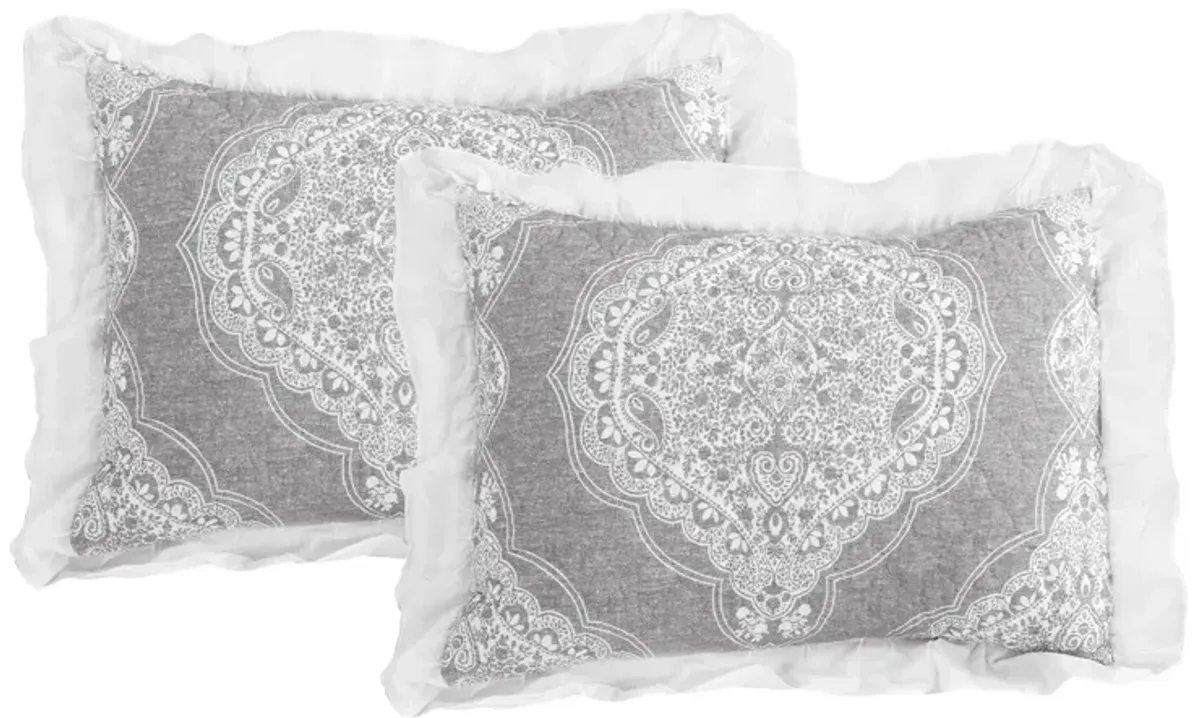 Lucianna Ruffle Edge Cotton Bedspread 3Pc Set