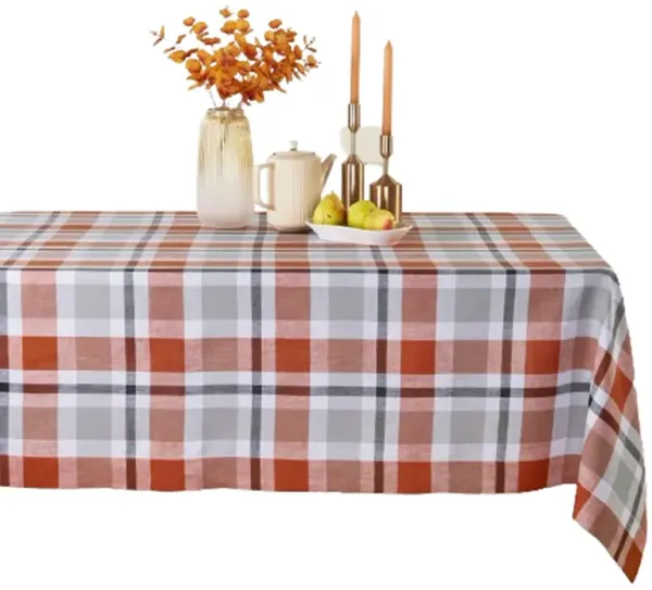 Solino Home 100% Pure Linen Tablecloth - Fall Buffalo Check