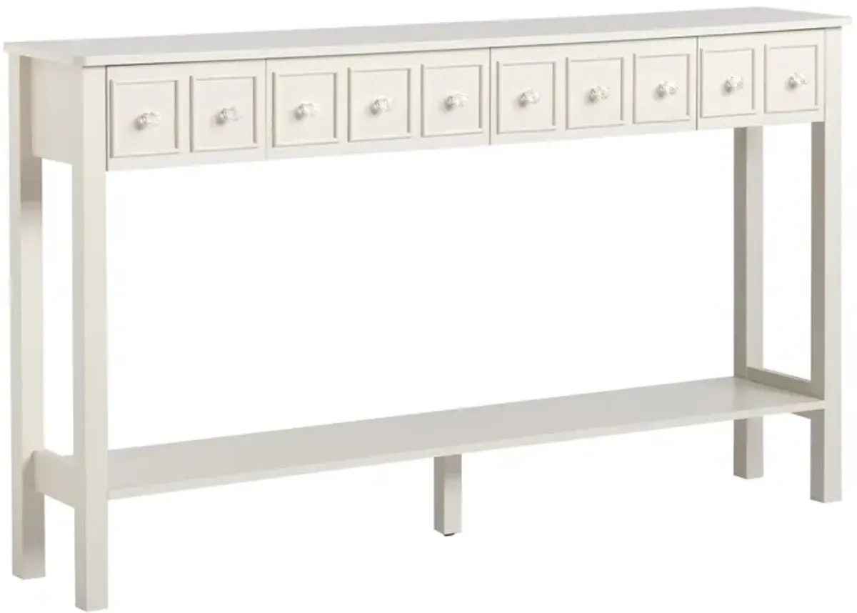 Long Console Table Entryway Table with Multiple Drawers and Bottom Shelf for Storage and Display