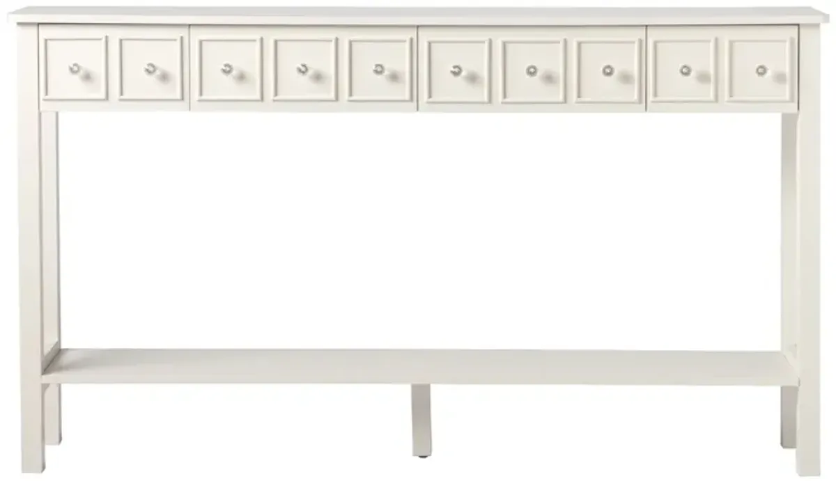 Long Console Table Entryway Table with Multiple Drawers and Bottom Shelf for Storage and Display