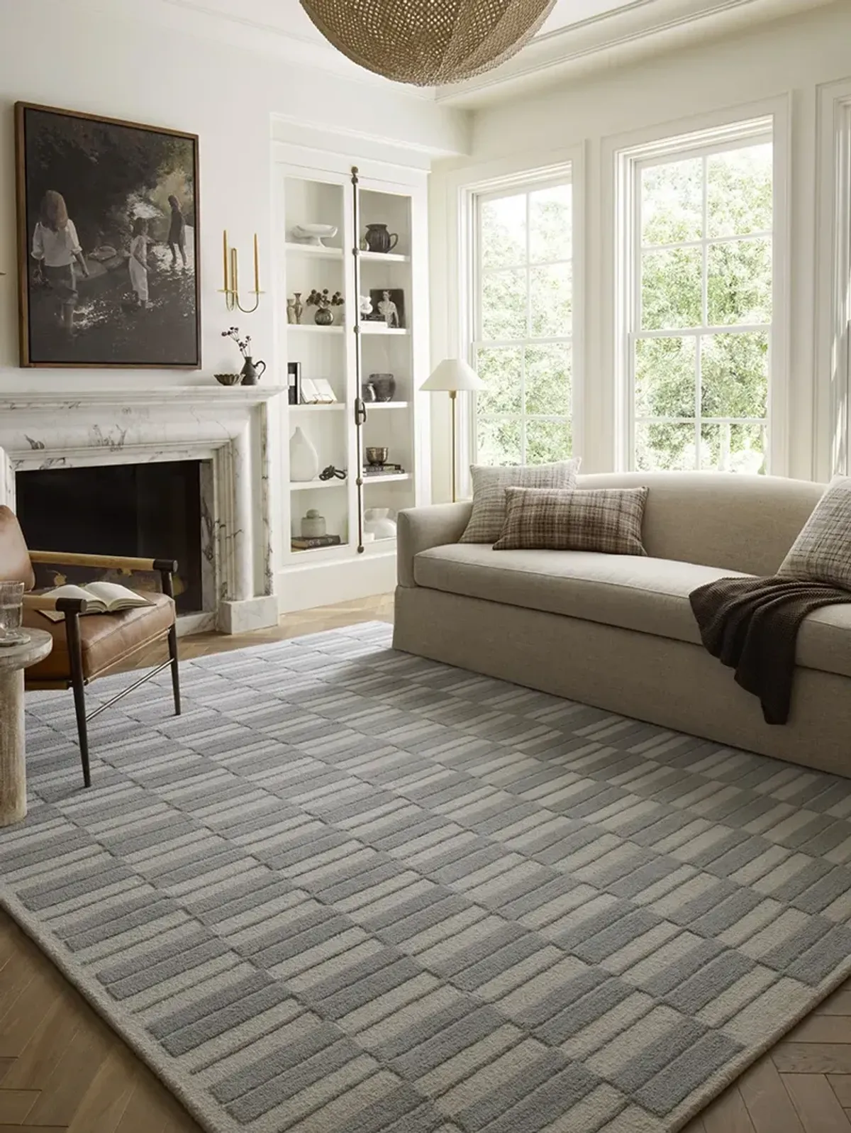 Bradley BRL-03 Ivory / Gray 3' x 7' Rug by Chris Loves Julia