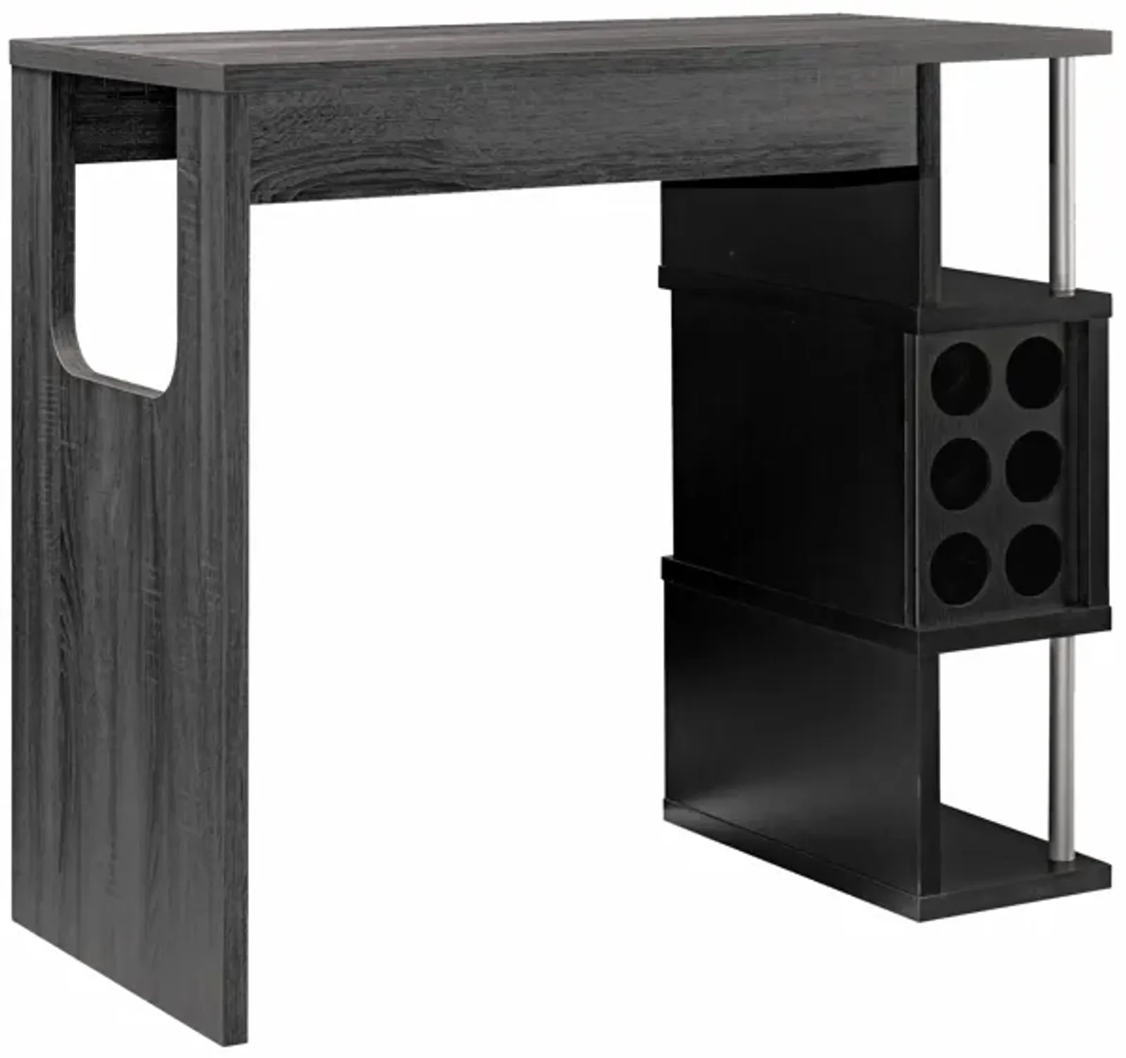 Bar Table Distressed Grey Black