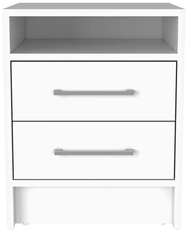 Streamdale Eter Nightstand, Superior Top, Two Drawers - White