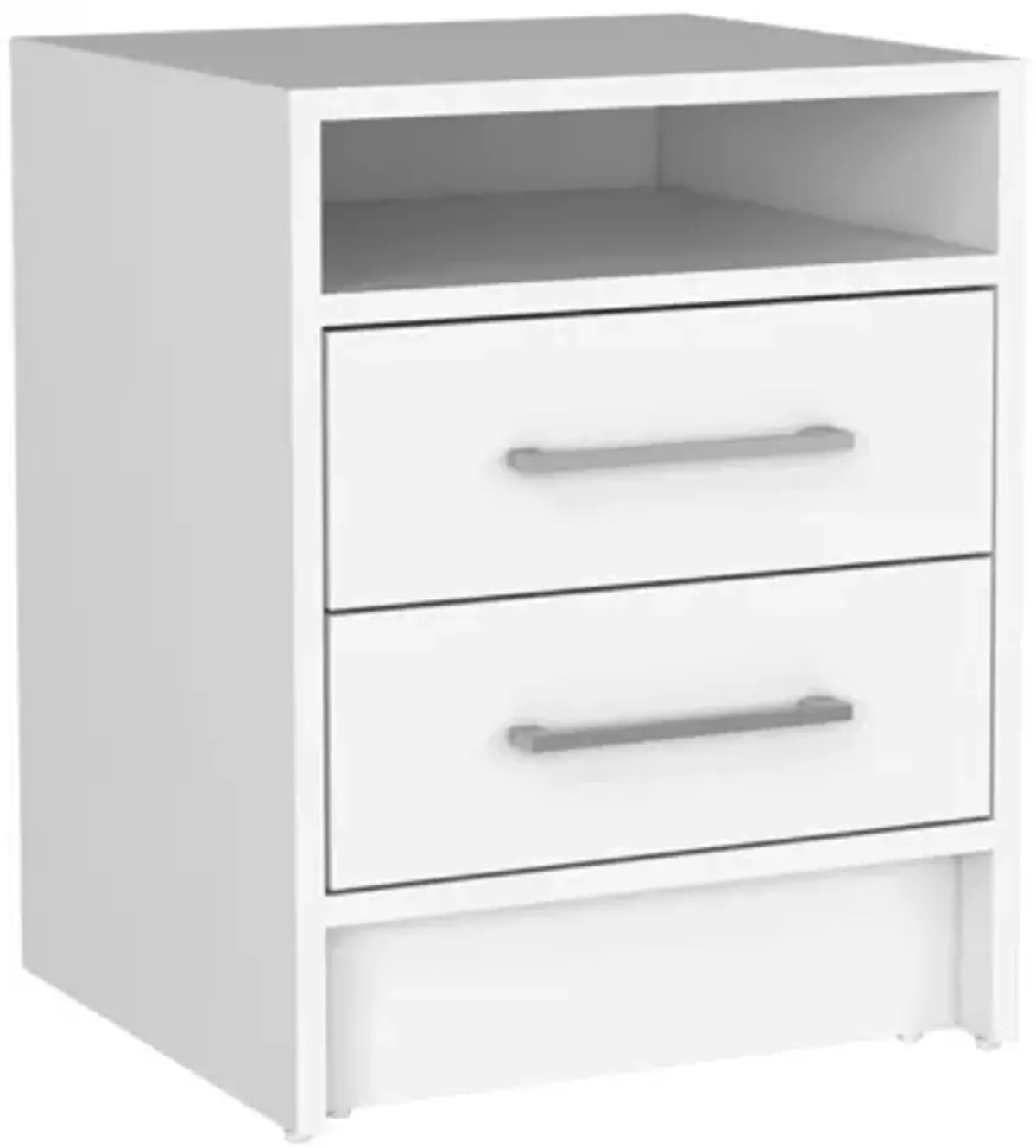 Eter Nightstand, Superior Top, Two Drawers - White