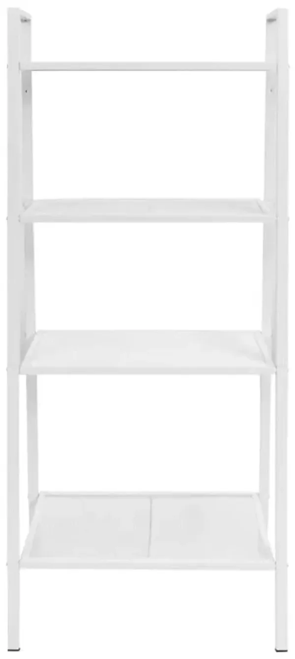 vidaXL Ladder Bookcase 4 Tiers Metal White
