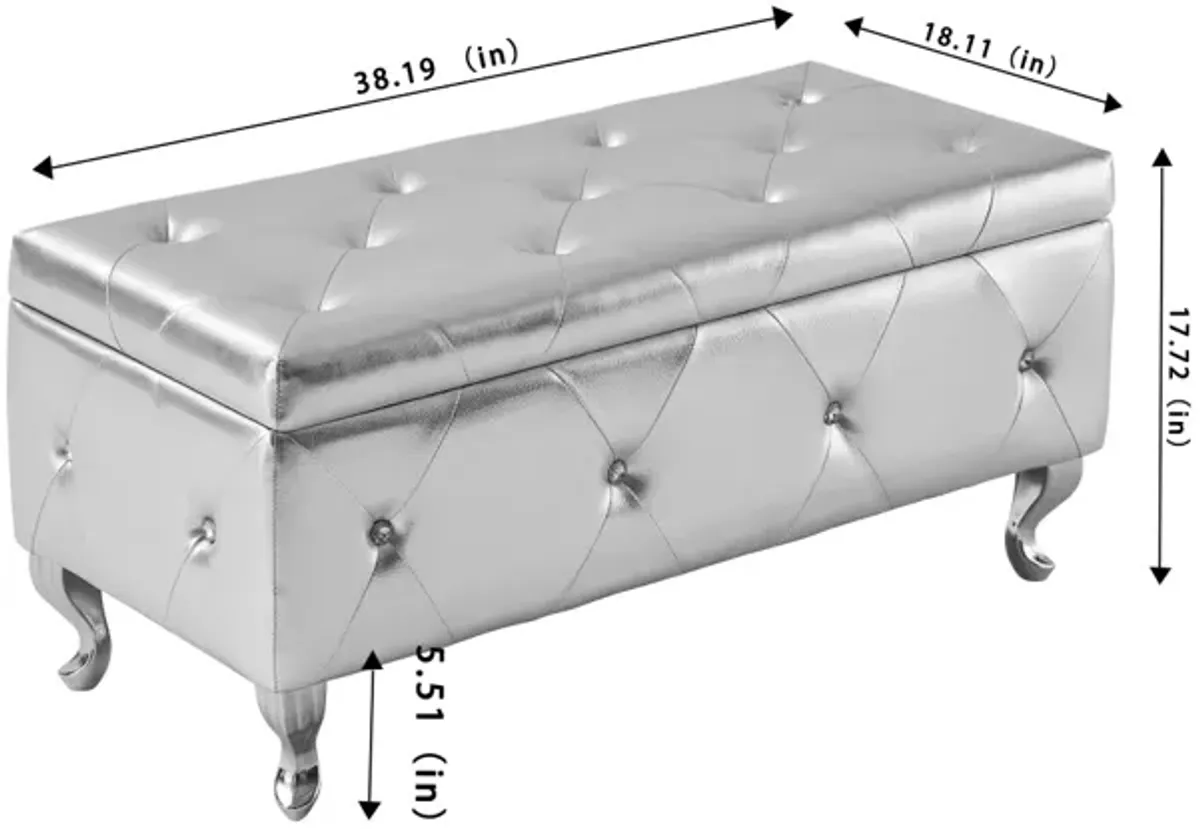 Multipurpose Storage Bench with Safety Hinge