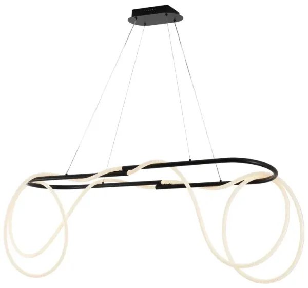 Lisette Contemporary Minimalist 360 Adjustable Silicone Rope Metal Dimmable Integrated LED Chandelier