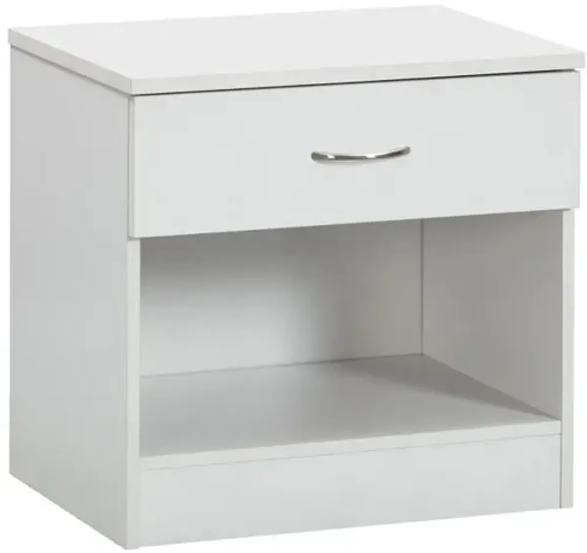 One Drawer White Nightstand