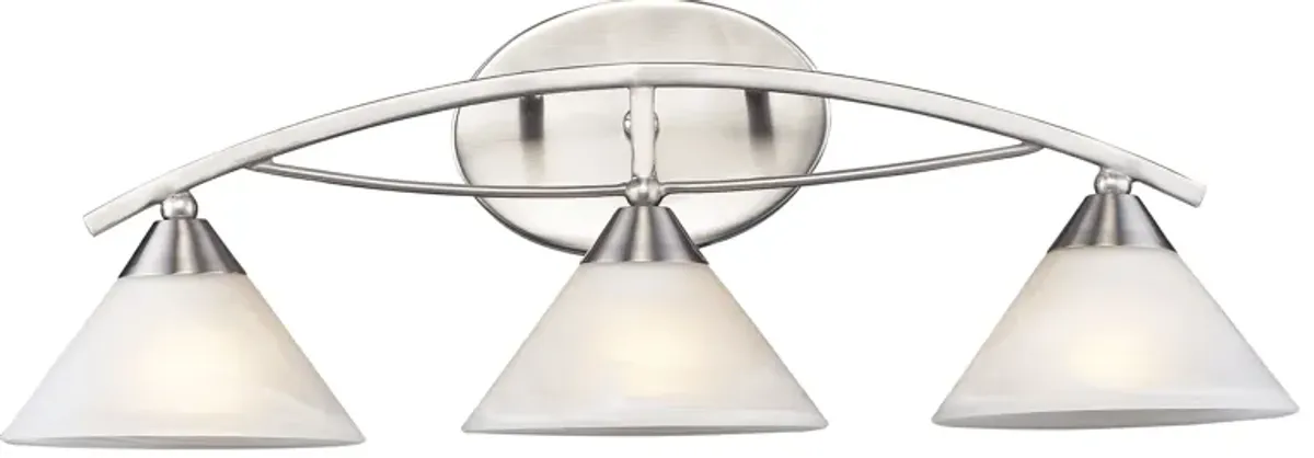 Elysburg 25'' Wide 3-Light Silver Vanity Light