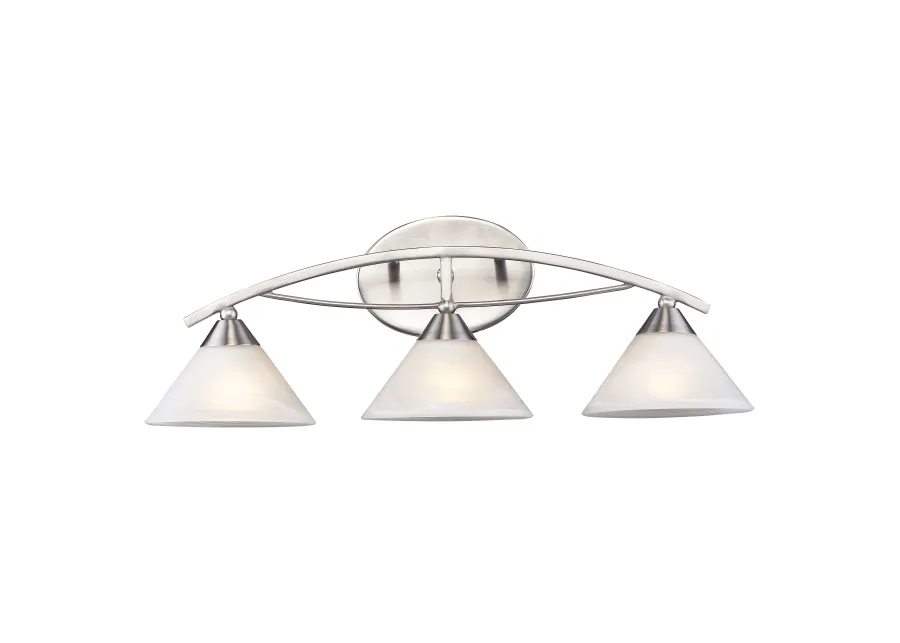 Elysburg 25'' Wide 3-Light Silver Vanity Light