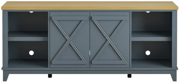 FESTIVO 70" TV Stand w/ Patterned Doors & Two-Tone Finish Fits TVs up to 75"