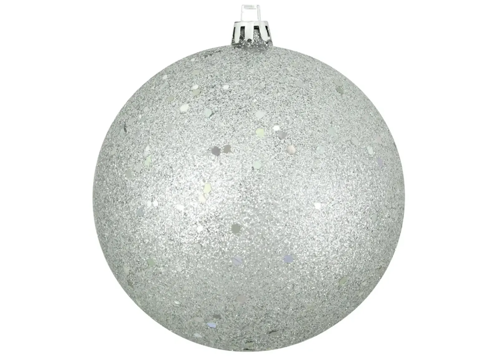 Holographic Glitter Silver Shatterproof Christmas Ornament 4" (100mm)