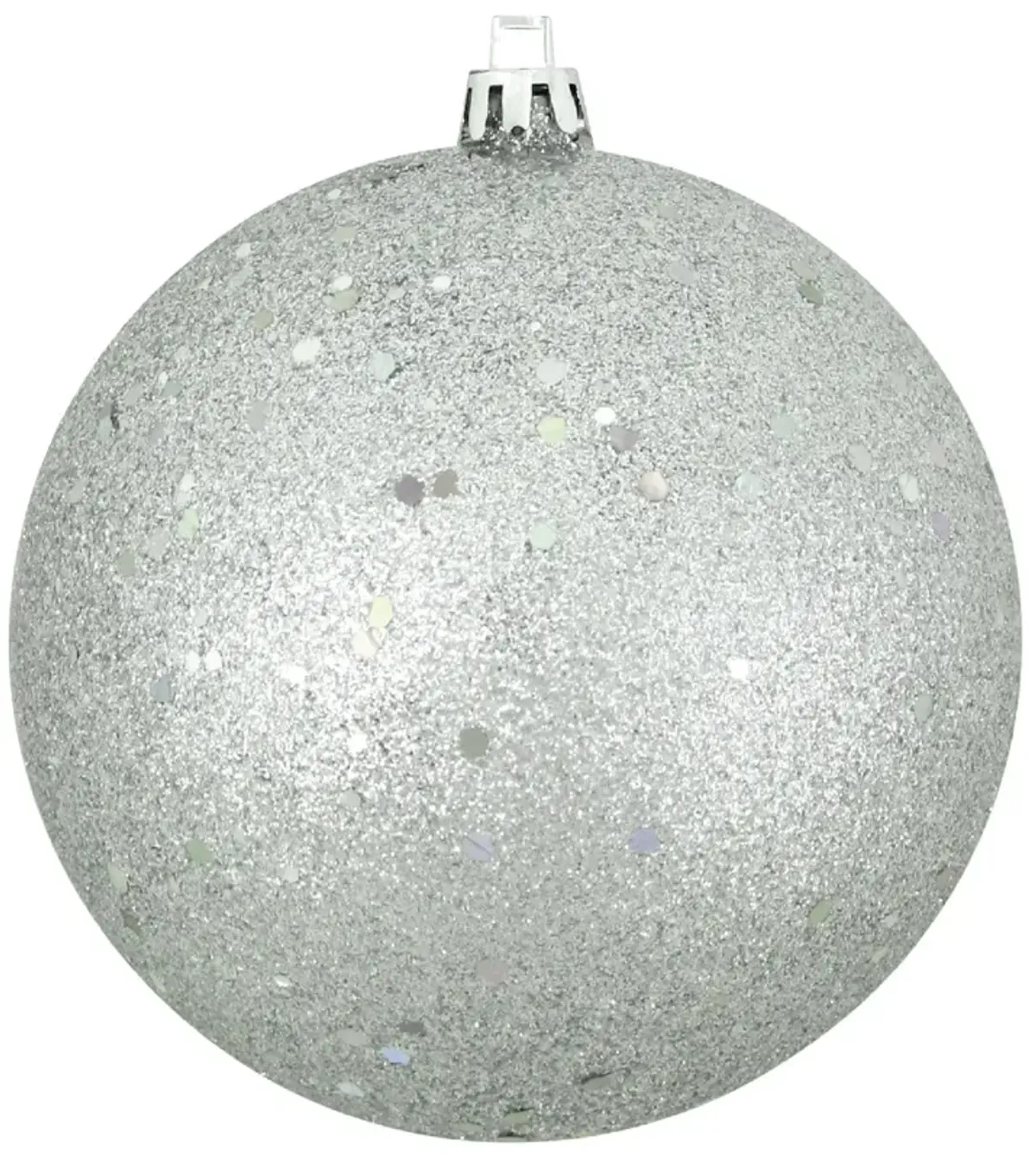 Holographic Glitter Silver Shatterproof Christmas Ornament 4" (100mm)