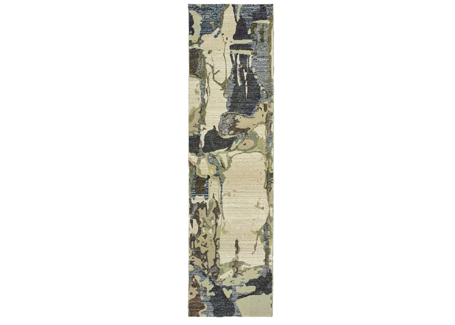 Evolution 2'3" x 8' Blue Rug