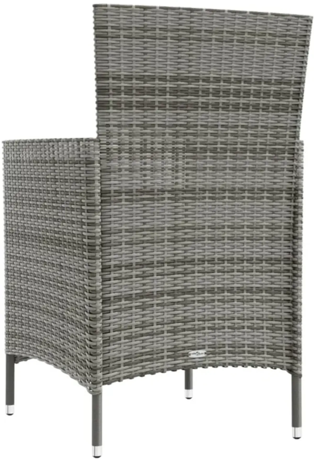 vidaXL Patio Chairs with Cushions 2 pcs Poly Rattan Gray