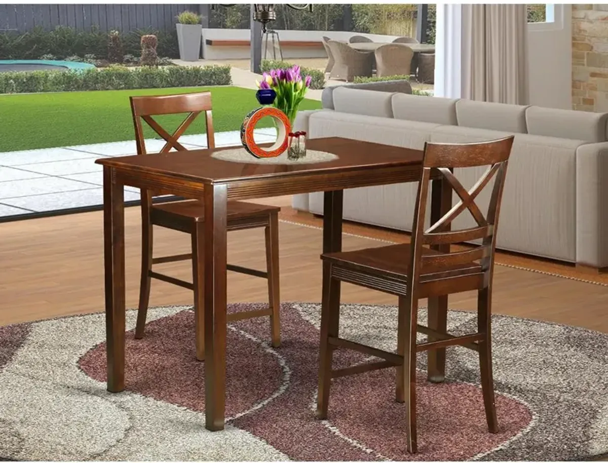 East West Furniture 3  Pc  Dining  counter  height  set-  high  Table  and  2  Dining  Chairs.