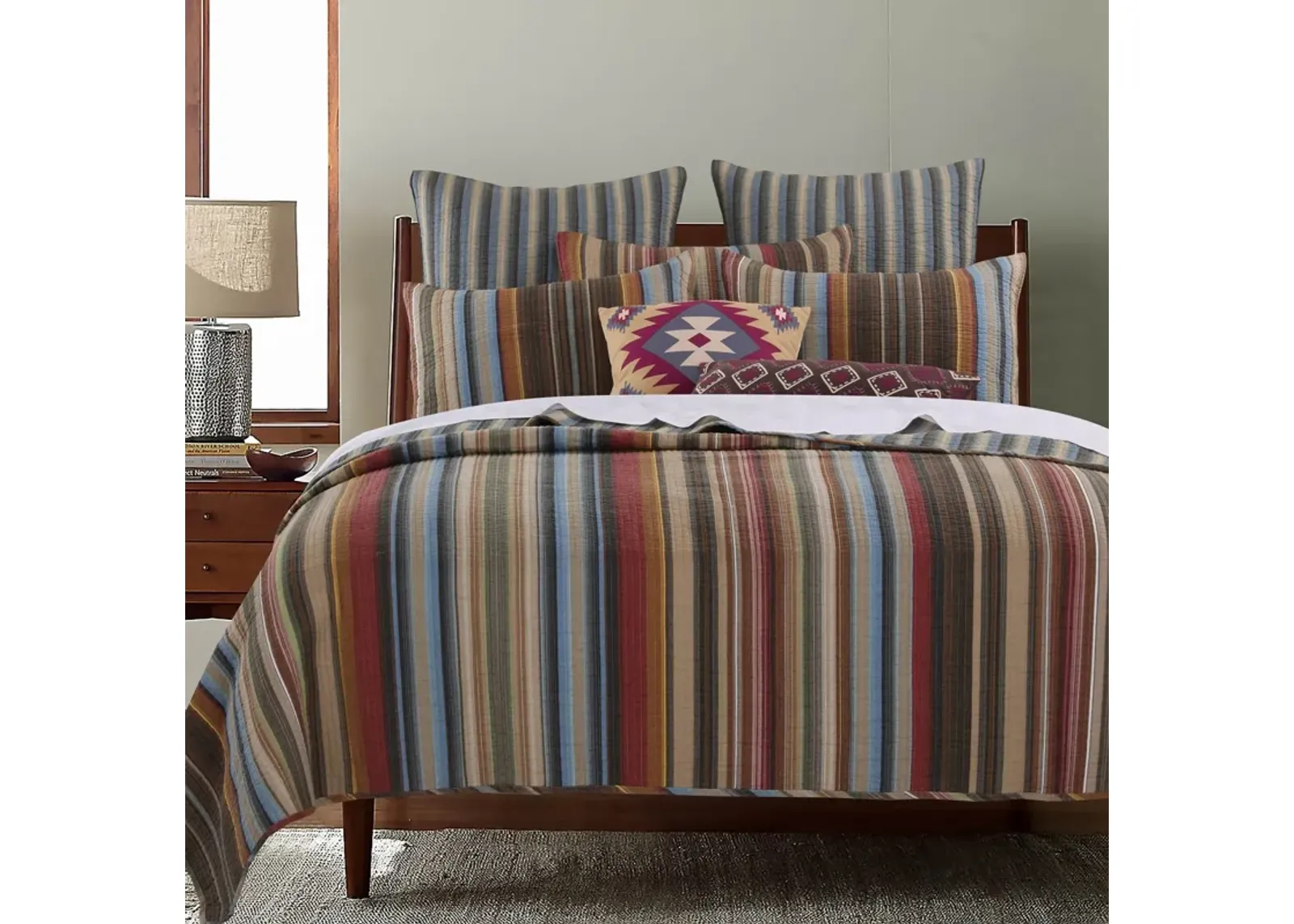 Majestic Durango Stripe Oversized Bonus Bedding Set by Greenland Home Fashions