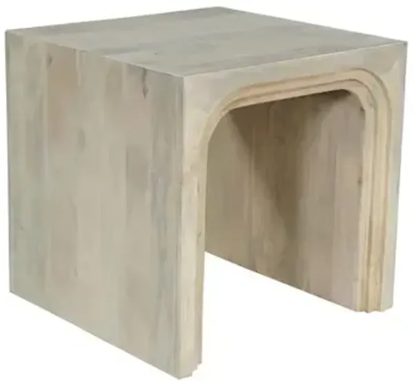 Taran Designs Renith Solid Wood End Table