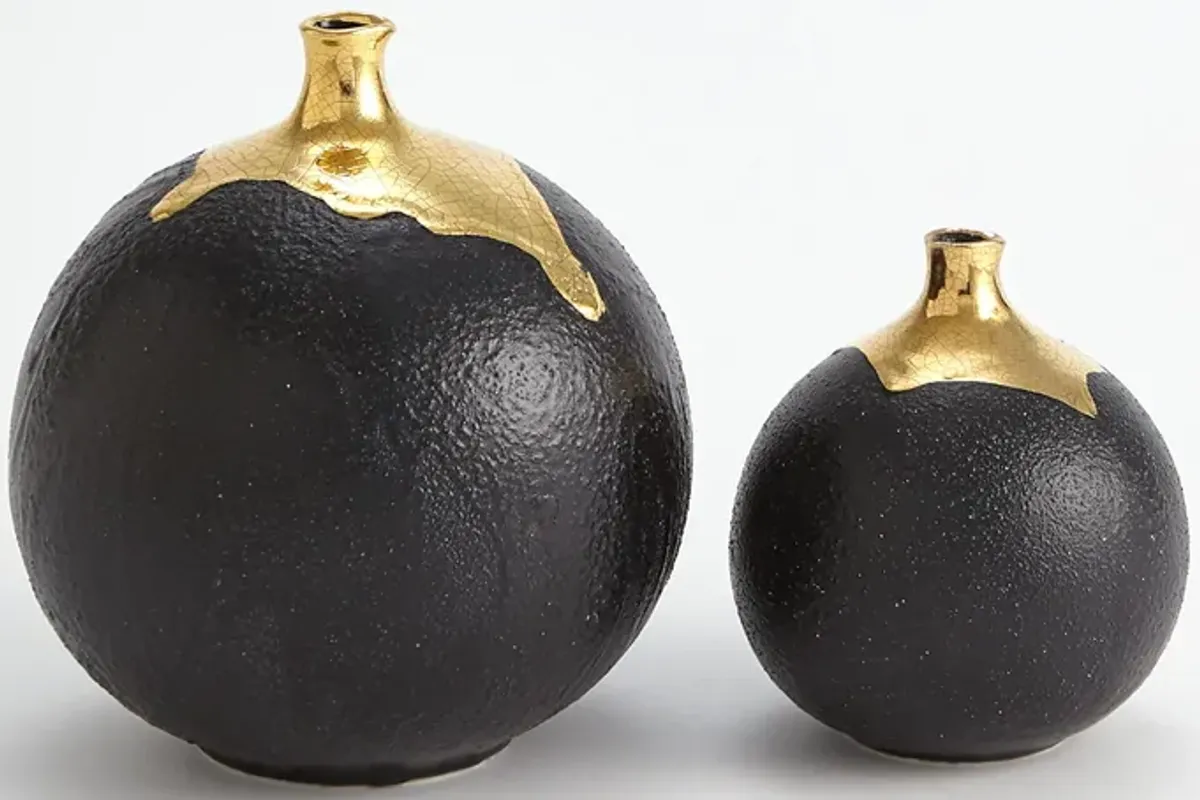 Dipped Golden Crackle Vase