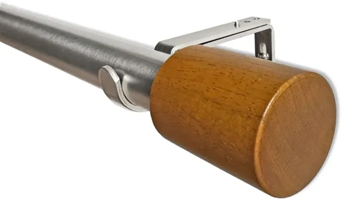 Linen Avenue Wood Cylinder Single Window Curtain Rod Set