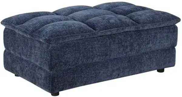 Atlantic Corduroy Upholstered Rectangular Ottoman Blue